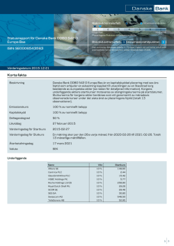 Statusrapport för Danske Bank DDBO 542 D Europa Bas