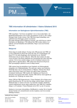 TBE-information till allmänheten i Västra Götaland 2015