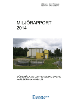 MILJÖRAPPORT 2014 - Karlskrona kommun
