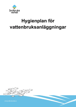 Hygienplan för vattenbruksanläggningar