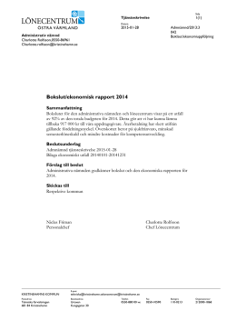 Bokslut/ekonomisk rapport 2014
