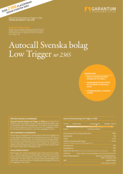 Autocall Svenska bolag Low Trigger nr 2365
