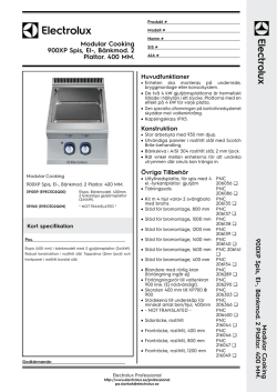 Modular Cooking 900XP Spis, El-, Bänkmod. 2 Plattor