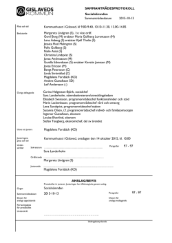 Socialnämndens protokoll 2015-10-13