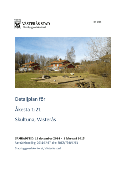 Detaljplan för Åkesta 1:21 Skultuna, Västerås