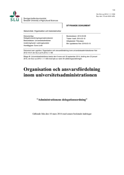 Organisation och ansvarsfördelning inom universitetsadministrationen