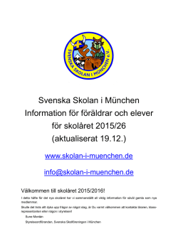 Infohäfte 2015 - Svenska Skolföreningen i München