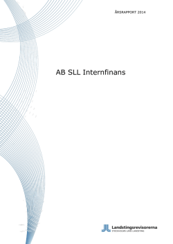 Årsrapport Internfinans - Stockholms läns landsting
