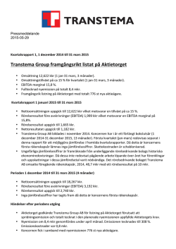 Transtema Group framgångsrikt listat på Aktietorget