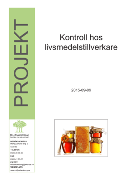 Projektrapport Kontroll hos livsmedelstillverkare