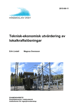 Teknisk-ekonomisk utvärdering av lokalkraftslösningar