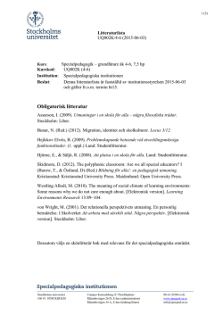 Litteraturlista till kursen UQ002K (inriktning mot arbete i årskurs 4-6)