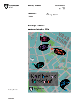 Karlbergs förskolor Verksamhetsplan 2014