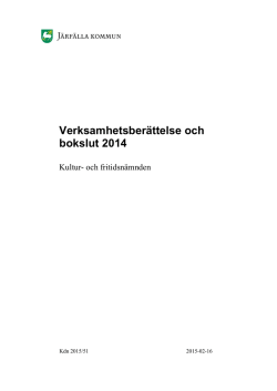 03 02 Bokslut och verksamhetsberättelse Kultur o fritid