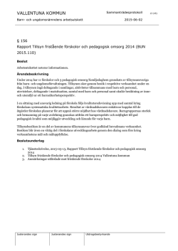 09 Rapport Tillsyn fristående förskolor och pedagogisk omsorg 2014