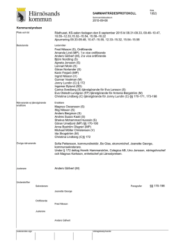 Kommunstyrelsens protokoll 2015-09