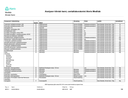 Analyser klinisk kemi, centallaboratoriet Aleris Medilab