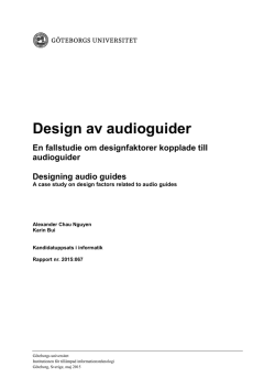 Design av audioguider - GUPEA
