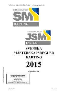 SM/JSM Karting 2015 - Svenska Bilsportförbundet
