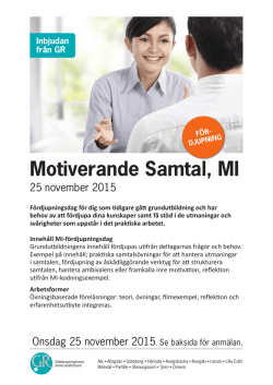 Motiverande Samtal, MI - Göteborgsregionens kommunalförbund
