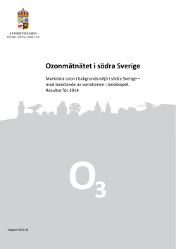 Ozonmätnätet i södra Sverige. Marknära ozon i