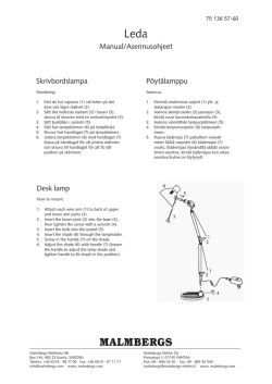 Skrivbordslampa Manual/Asennusohjeet Pöytälamppu