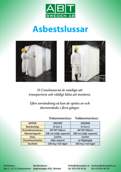 Asbestslussar - abt sweden ab
