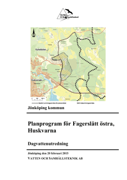 Jönköping kommun Planprogram för Fagerslätt östra, Huskvarna