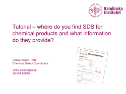 Tutorial – where do you find SDS for chemical