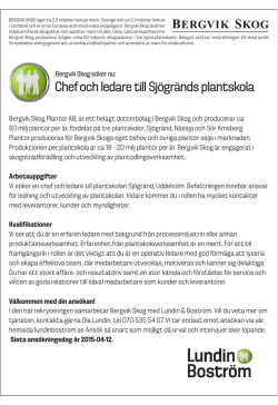 Chef och ledare till Sjögränds plantskola