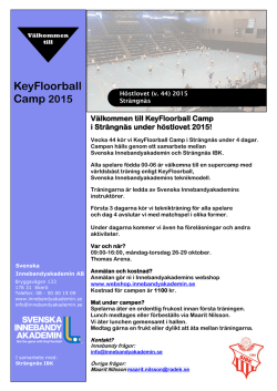 KeyFloorball Camp 2015 - Svenska Innebandyakademin