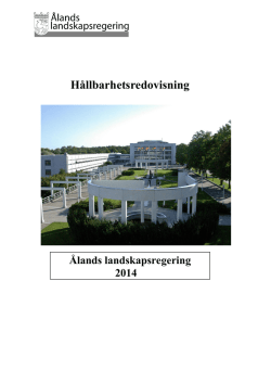 Hållbarhetsredovisning - Ålands landskapsregering