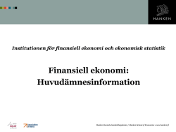 Finansiell ekonomi - Svenska handelshögskolan