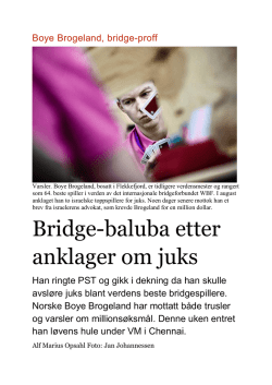 Bridge-baluba etter anklager om juks