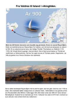 Fra Valdres til Island i vikingtiden.