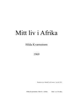 Mitt liv i Afrika