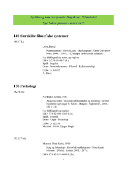 Biblioteket-jan-mars-2015 - Fjellhaug Internasjonale Høgskole