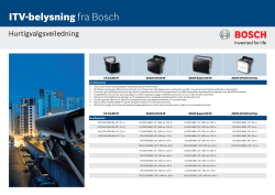 ITV-belysning fra Bosch - Bosch Security Systems
