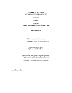 Eksamen i NOR 1300 Nordisk, særlig norsk, litteratur 1800 – 20