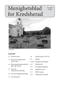 Nr. 2-2015 - Kirken i Krødsherad