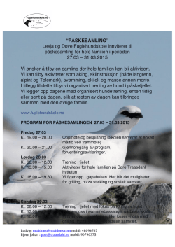 PÅSKESAMLING - Lesja & Dovre Fuglehundskole