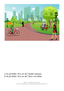 1) Se på bildet. Hva ser du? Snakk sammen. 2) Se på bildet. Hva ser