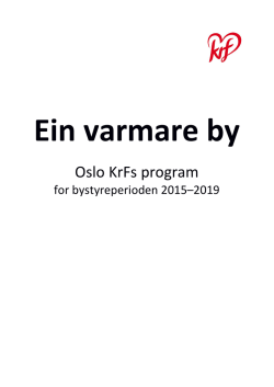 Kristeleg folkeparti program Oslo 2015-2019