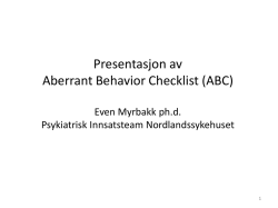 Even Myrbakk_ABC_Aberrant Behaviour Checklist