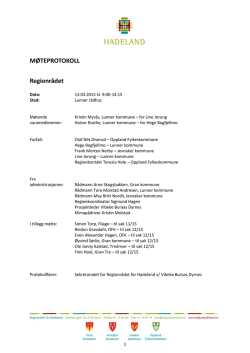 Protokoll Regionrådet for Hadeland 13.mars 2015