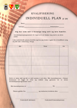 INDIVIDUELL PLAN (jf. §6)