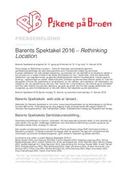 Barents Spektakel 2016 Tema (Norsk)