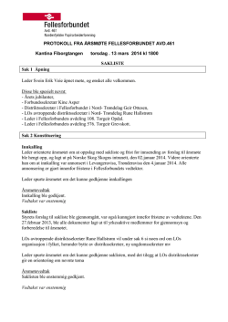 Årsmøteprotokoll 2014 - Fellesforbundet avd.461