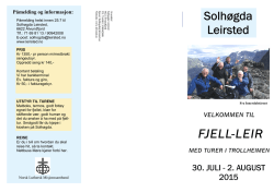 Program Fjell-leir 2015