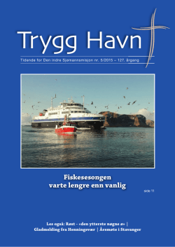 Trygg Havn 5 2015 - den indre sjømannsmisjon